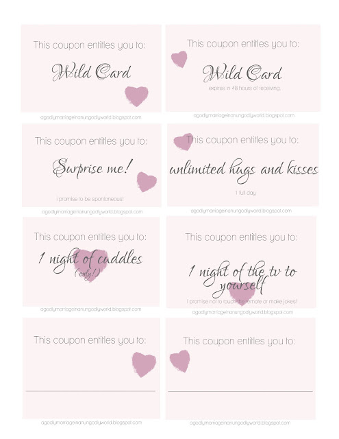 Valentines Day Love Coupons For Him