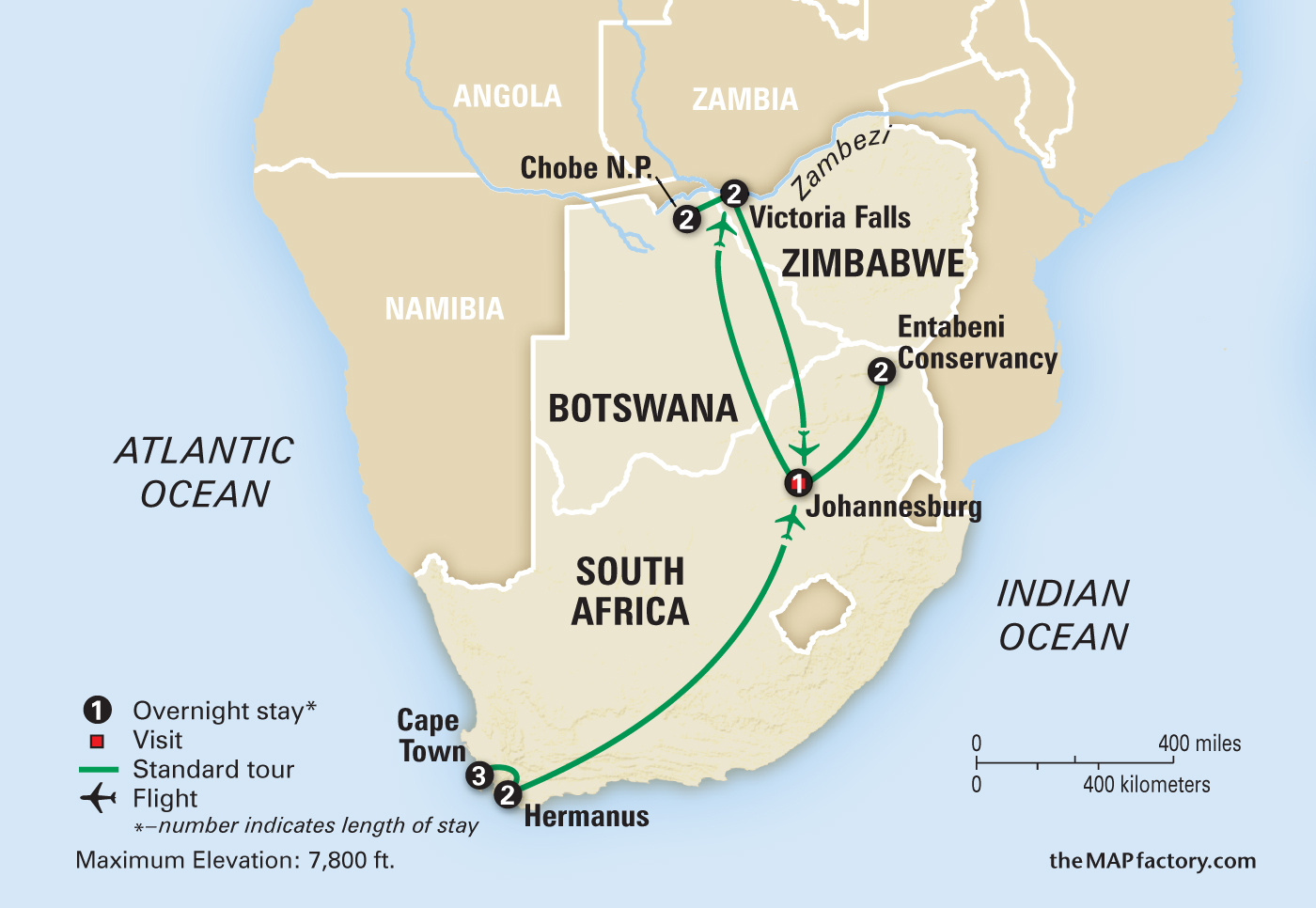 Victoria Falls Map