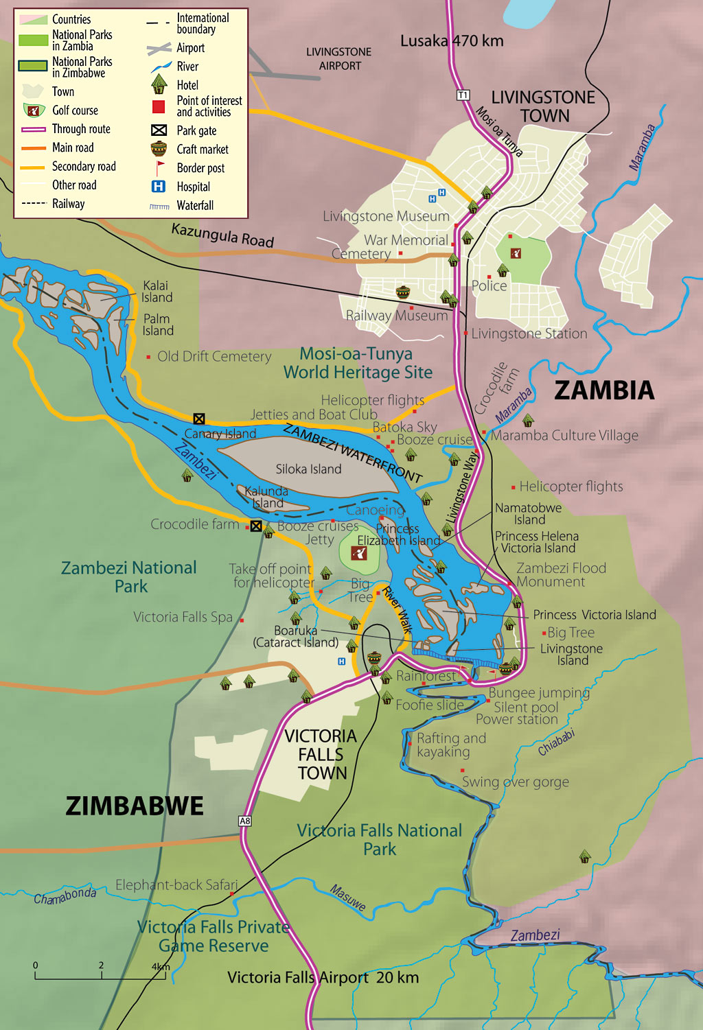 Victoria Falls Map Of Africa