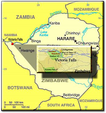 Victoria Falls Map Of Africa