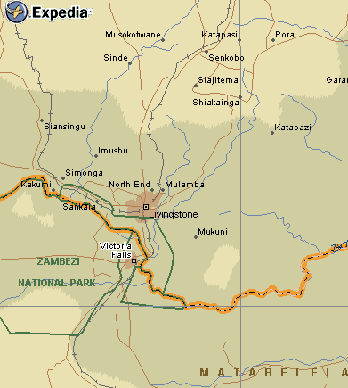 Victoria Falls Map Of Africa