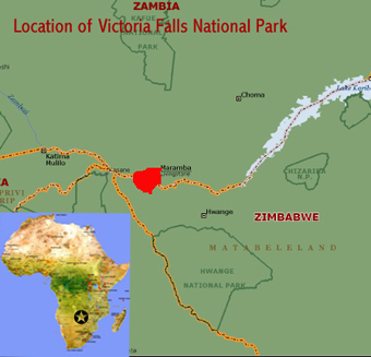 Victoria Falls Zimbabwe Map