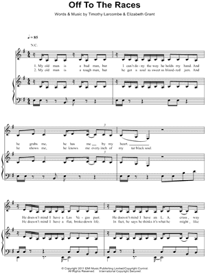 Video Games Lana Del Rey Sheet Music Free