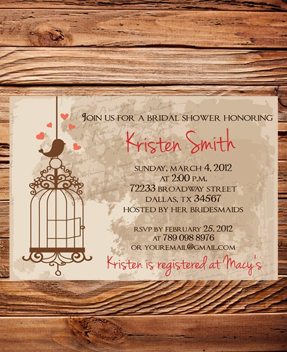 Vintage Bridal Shower Invitations