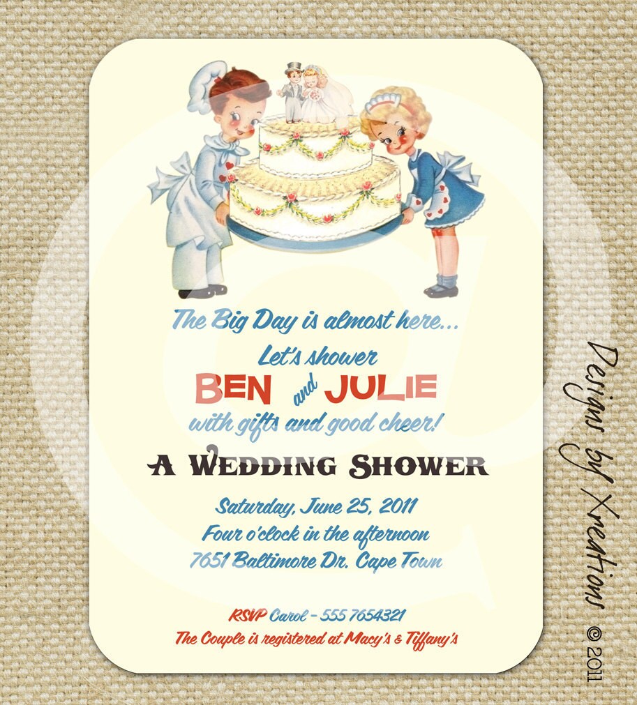 Vintage Bridal Shower Invitations