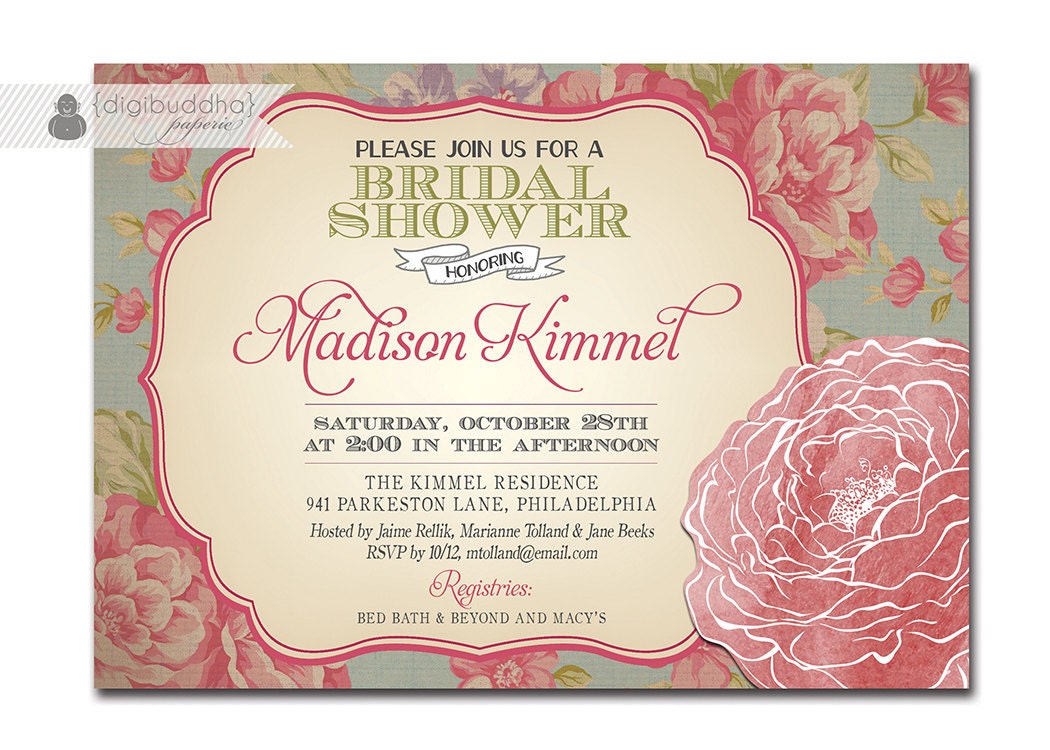 Vintage Bridal Shower Invitations