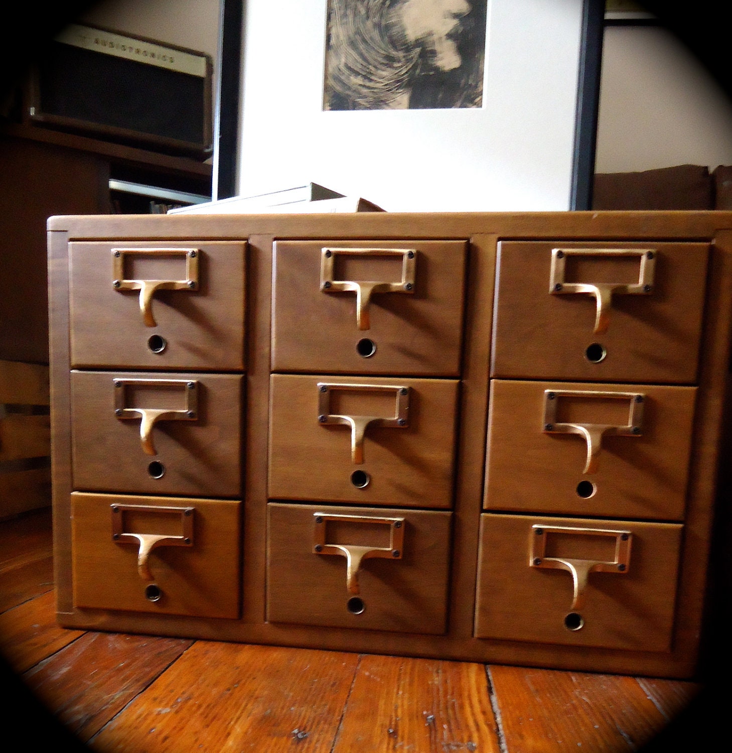 Vintage Library Card Cabinet