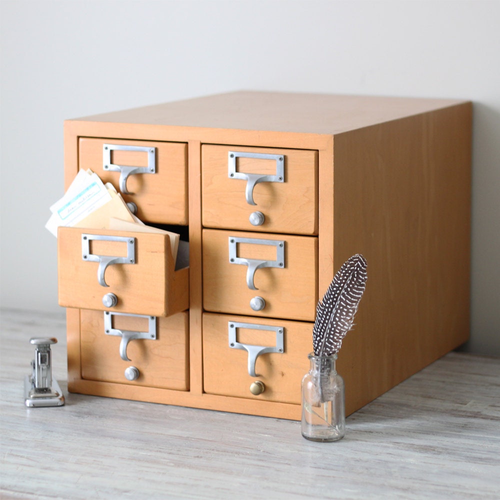 Vintage Library Card Cabinet