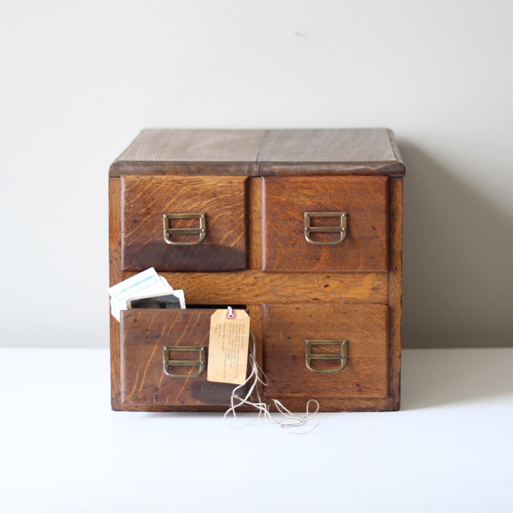 Vintage Library Card Cabinet