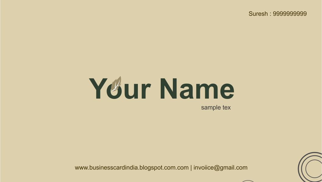 Visiting Card Design Sample Corel Draw