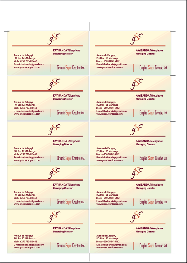 Visiting Card Design Sample In Coreldraw