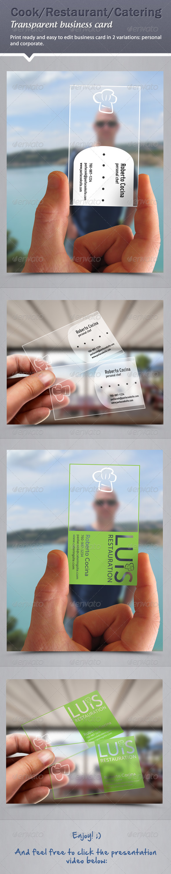 Visiting Card Models For Catering