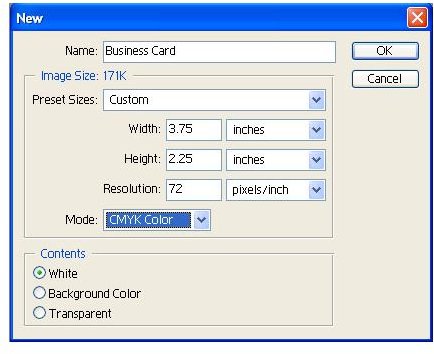 Visiting Card Size