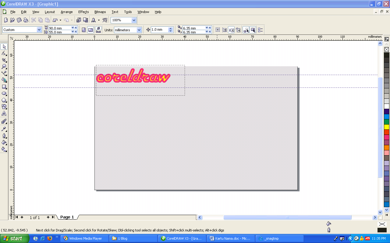 Visiting Card Size In Coreldraw