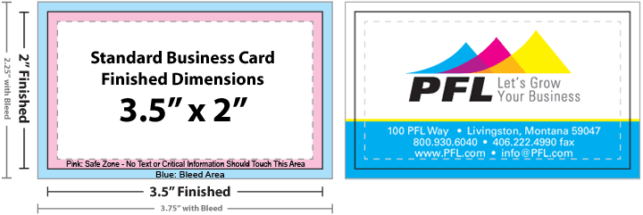 Visiting Card Size In India