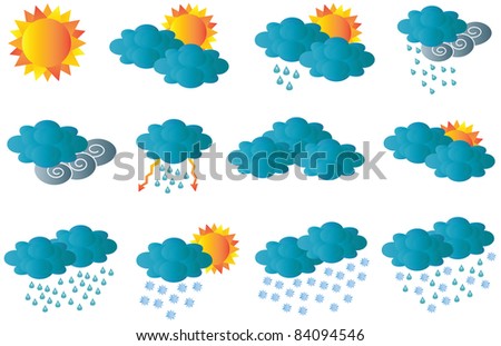 Weather Forecast Symbols Cloudy