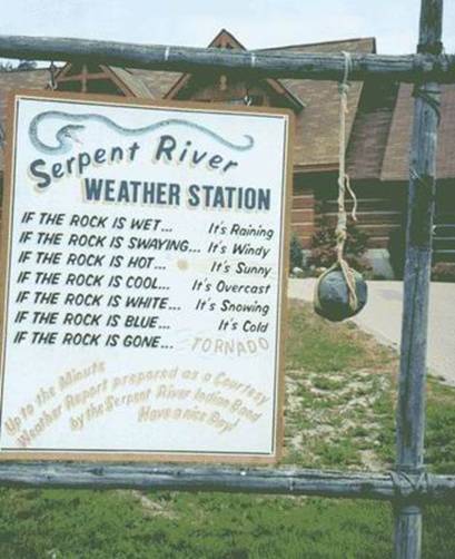 Weather Forecasting Stone Sign