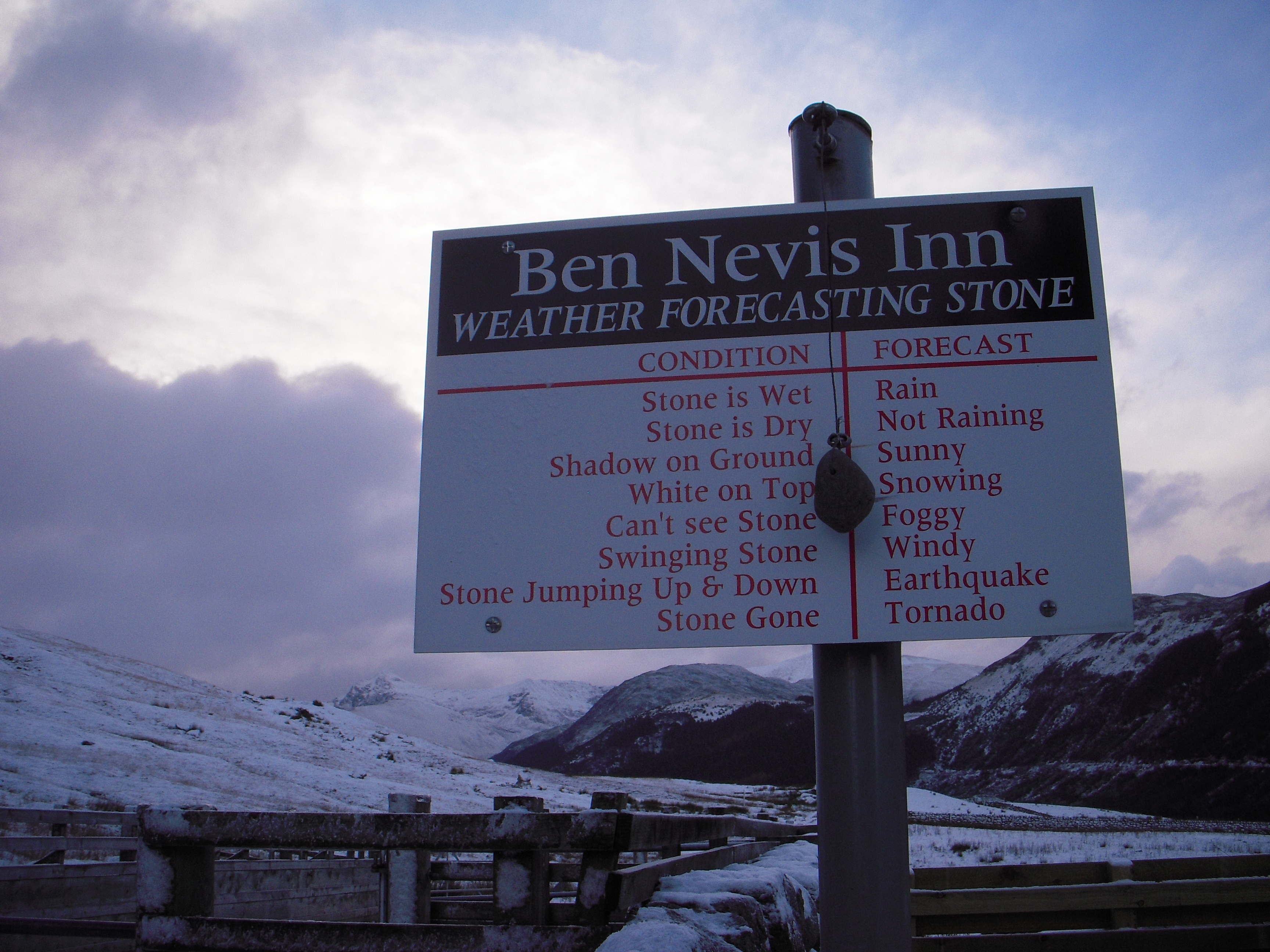 Weather Forecasting Stone Sign