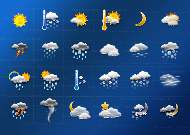 Weather Icons Free Vector