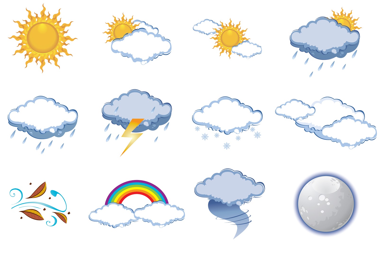 Weather Icons Free Vector