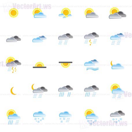 Weather Icons Free Vector