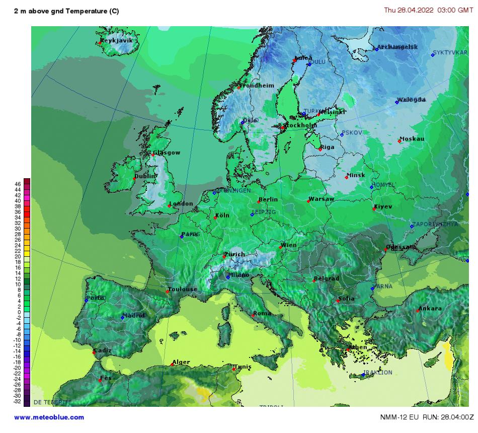 Weather Map Europe Temperature