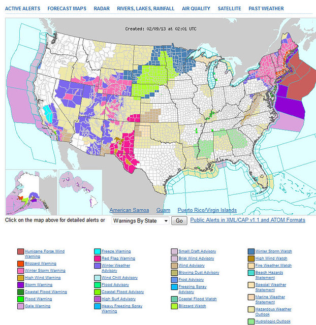 Weather Map Usa February