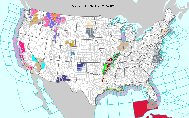 Weather Map Usa Yesterday