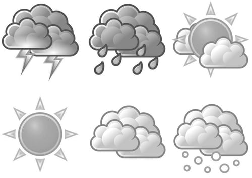 Weather Symbols For Kids To Colour In