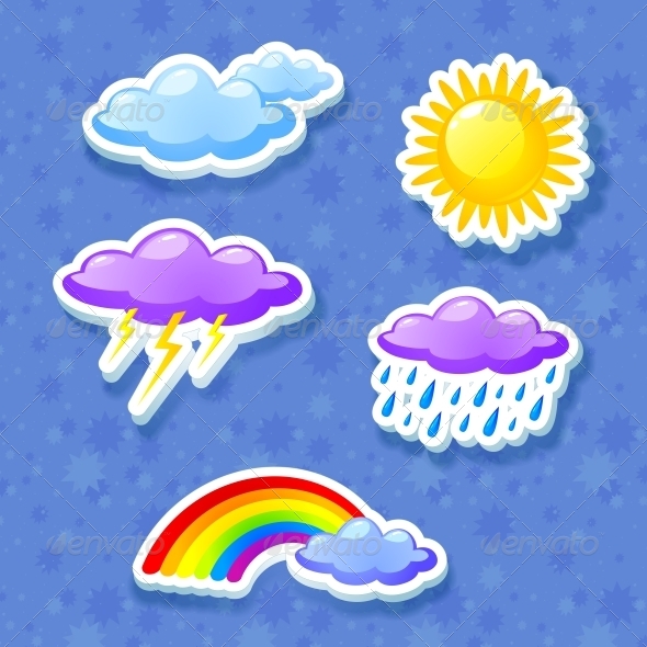 Weather Symbols For Kids To Colour In