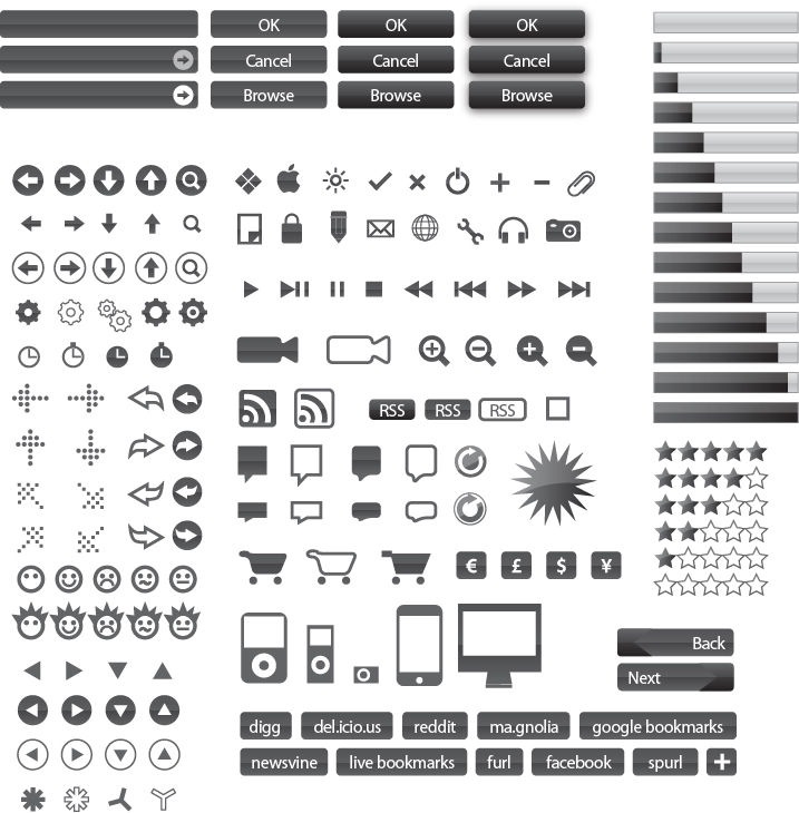 Web Design Icons And Buttons