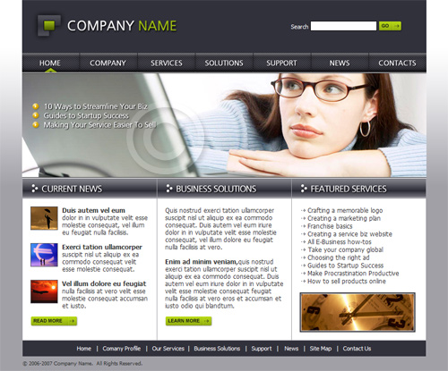 Web Design Templates Business