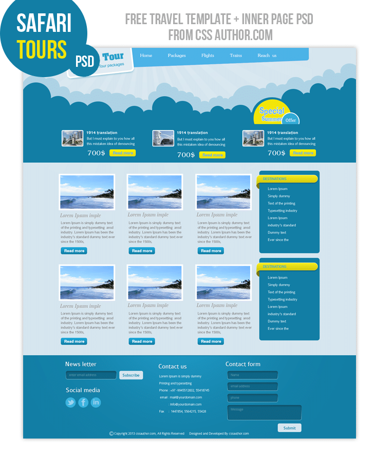 Web Design Templates Psd Free Download