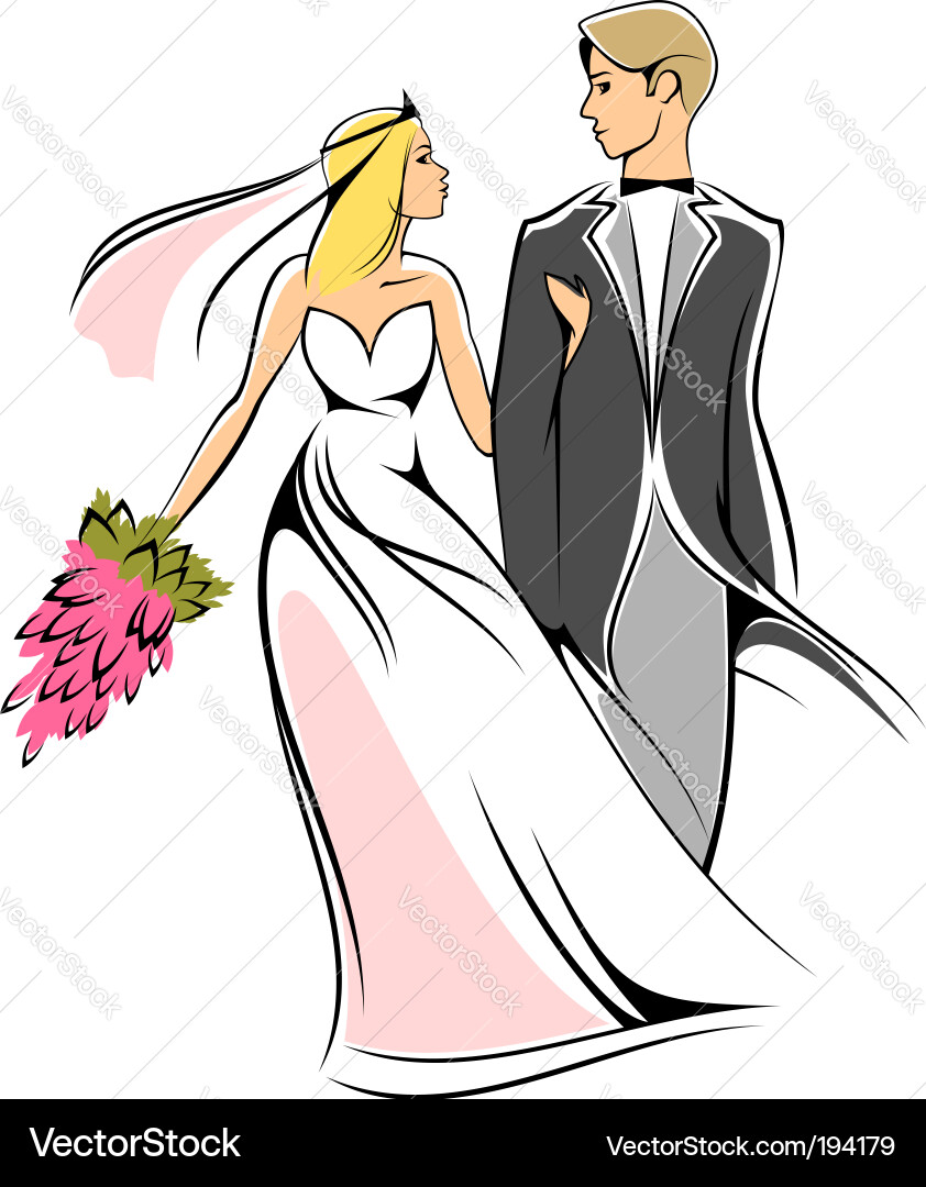 Wedding Bride And Groom Cartoon