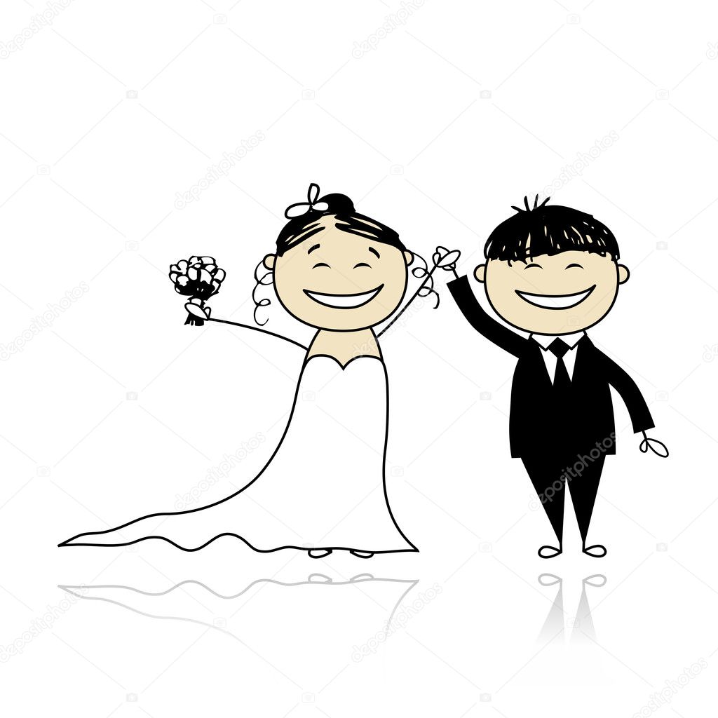 Wedding Bride And Groom Cartoon