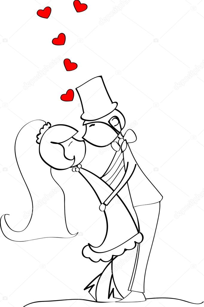 Wedding Bride And Groom Cartoon