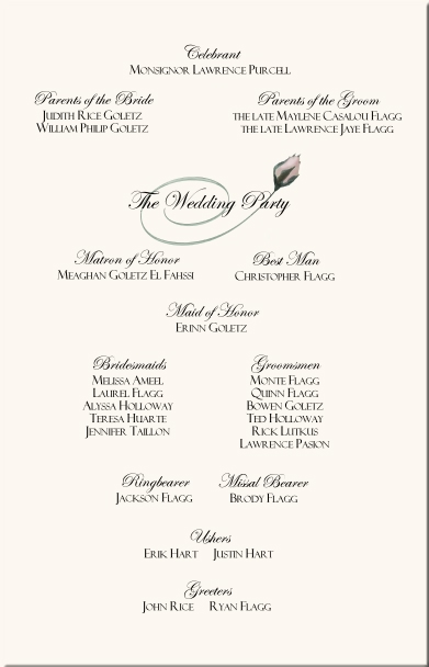 Wedding Ceremony Outline Samples