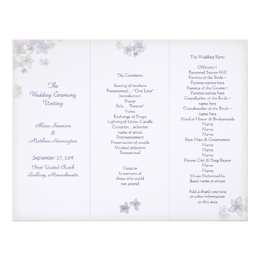 Wedding Ceremony Program Template