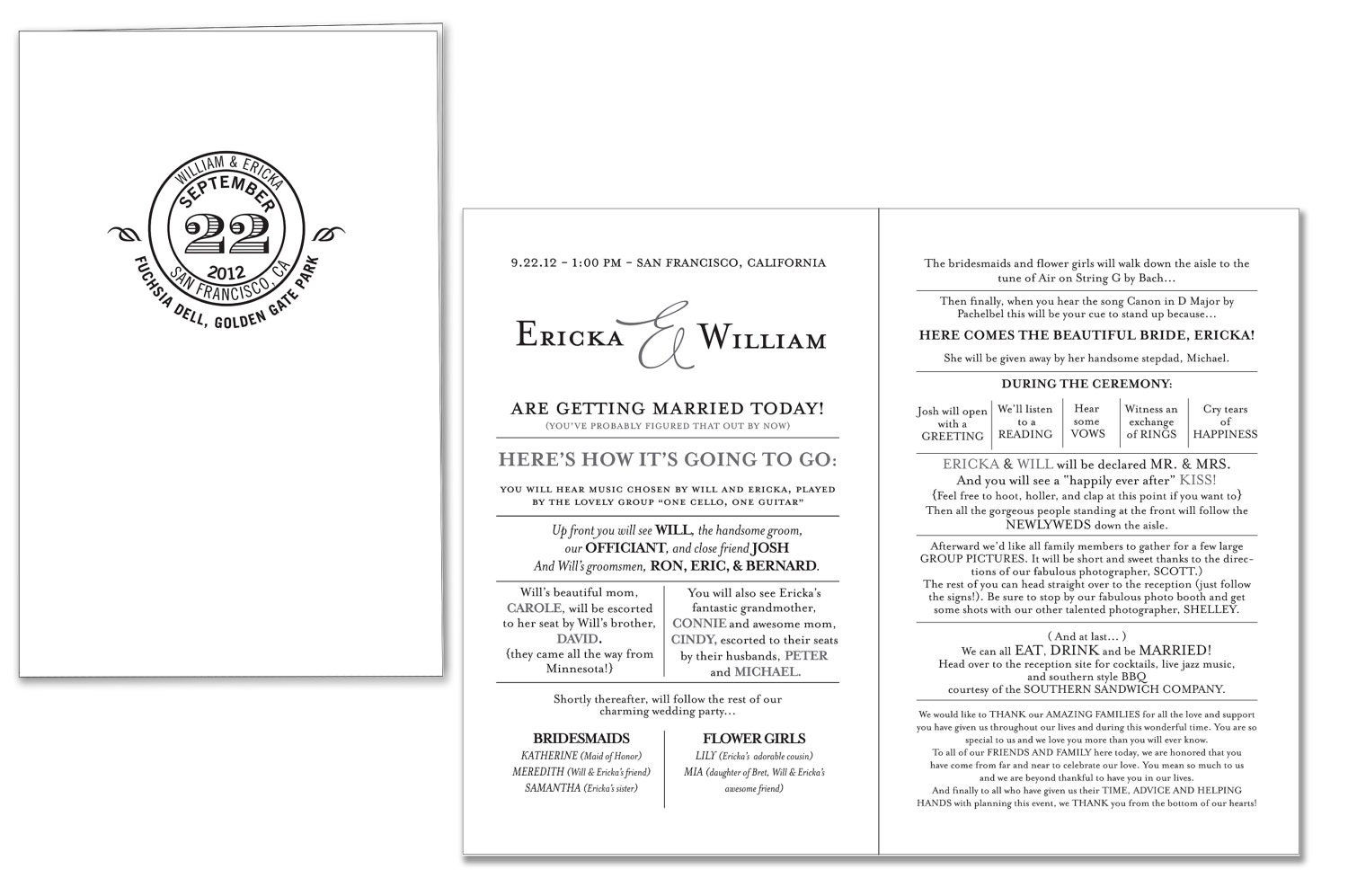 Wedding Ceremony Program Template