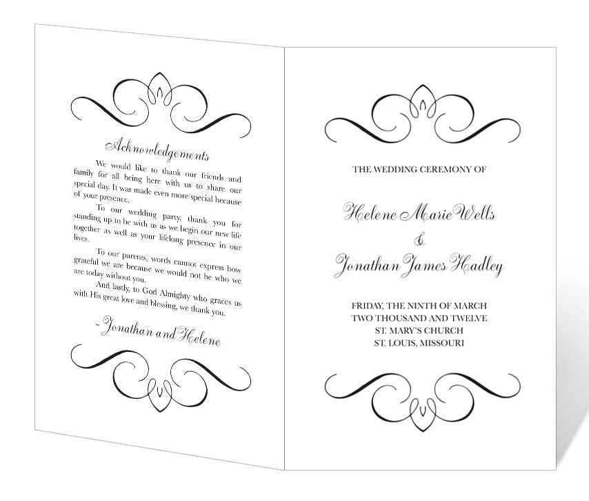 Wedding Ceremony Program Template