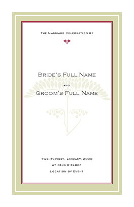 Wedding Ceremony Program Template Free