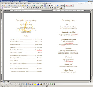 Wedding Ceremony Program Template Free