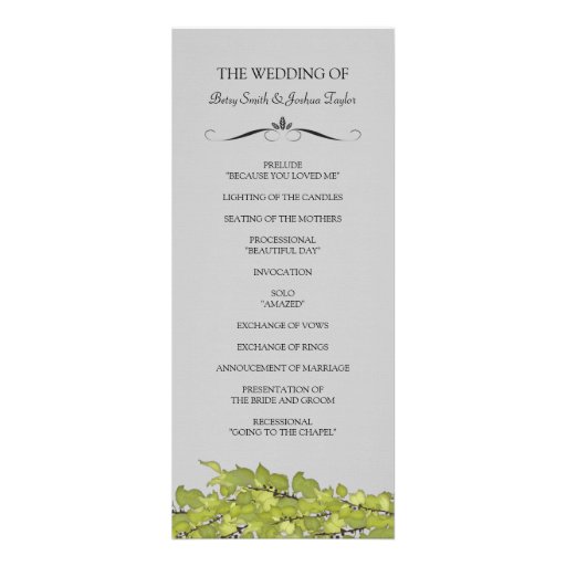 Wedding Ceremony Program Template Free