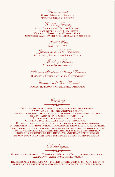 Wedding Ceremony Program Template Free