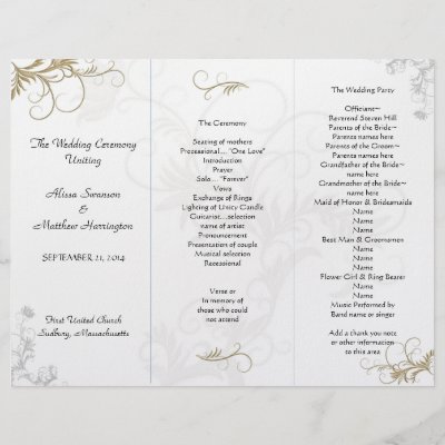 Wedding Ceremony Programs Templates