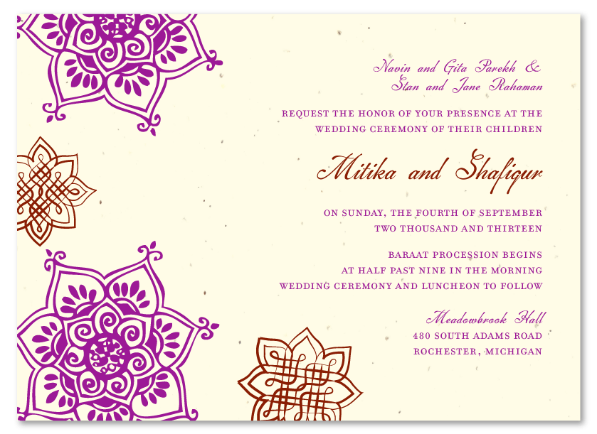 Wedding Reception Invitation Wording In Hindi