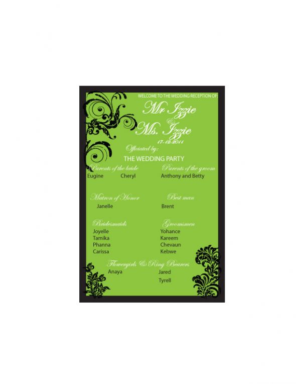 Wedding Reception Program Ideas