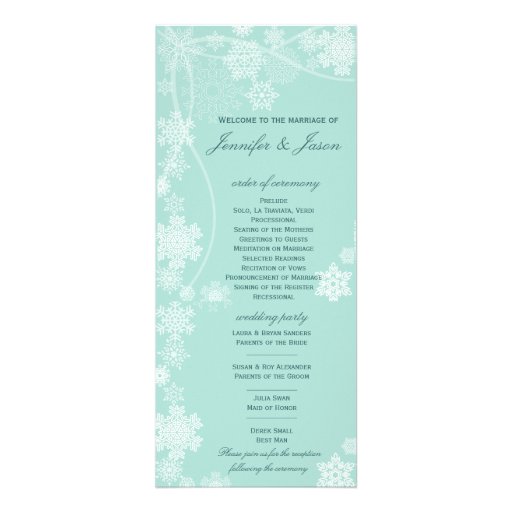 Wedding Reception Program Sample