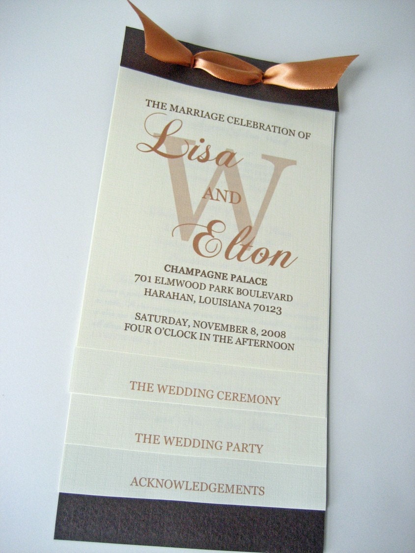 Wedding Reception Program Wording