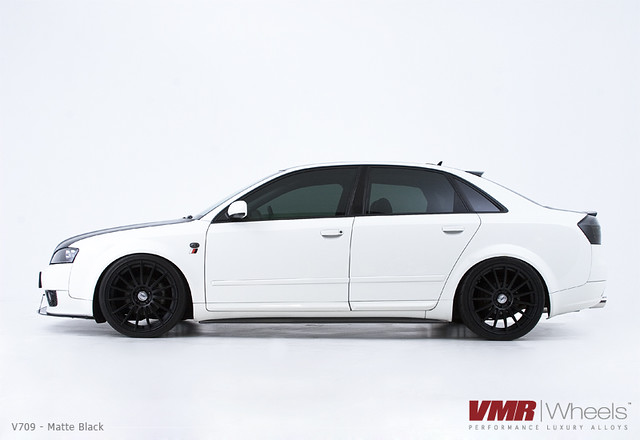 White Audi A4 Black Rims